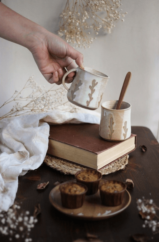 Tasse blanche "brindilles" 20cl