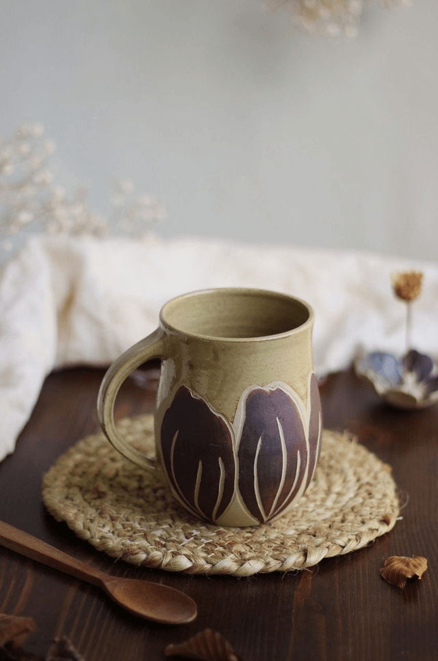 Tasse "tulipe violette" 35cl