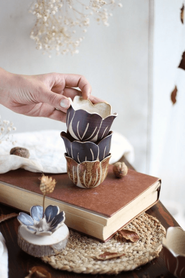 Coupelle Fleur noire