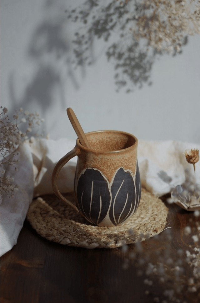 Tasse "tulipe noire" 35cl