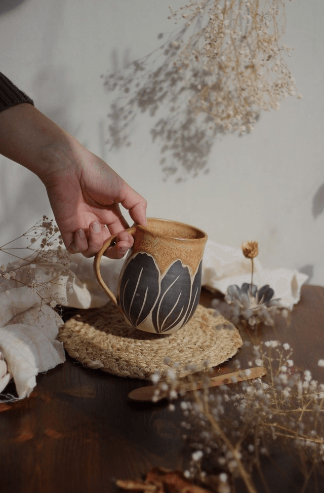 Tasse "tulipe noire" 35cl