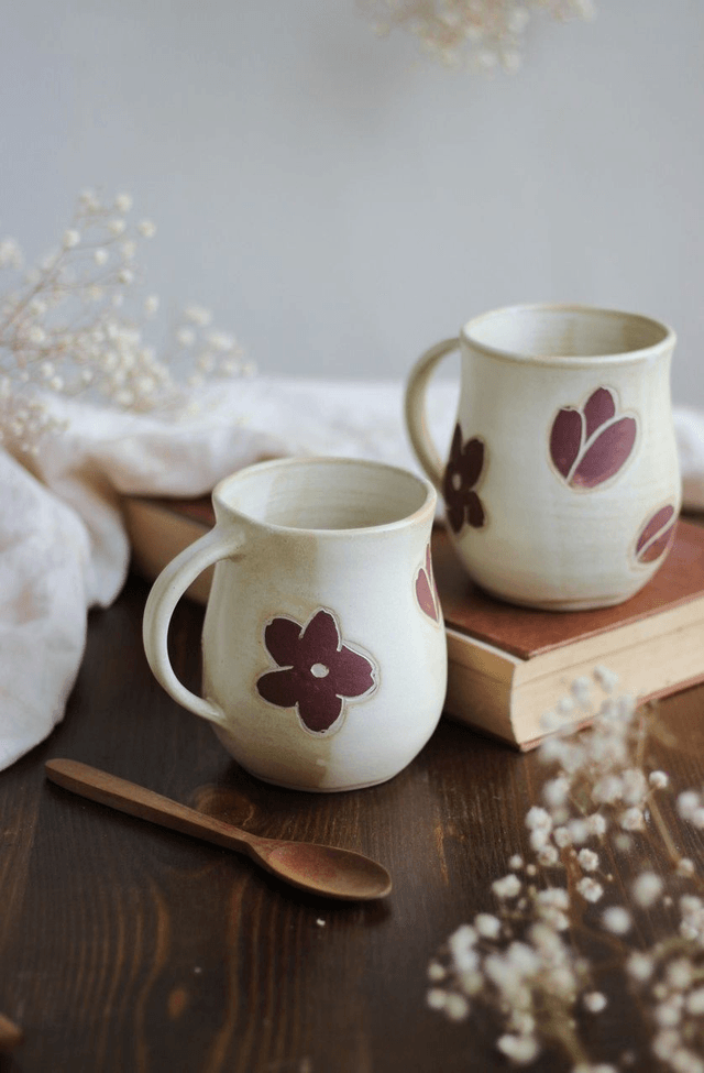 Tasse fleurs 30cl avec anse