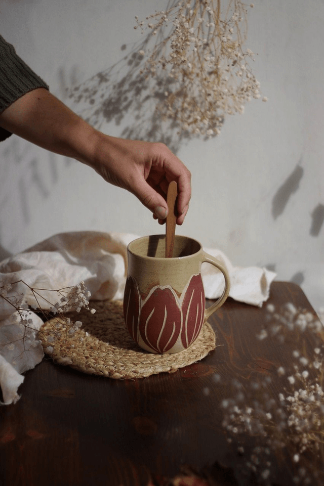Tasse "tulipe rouge" 35cl