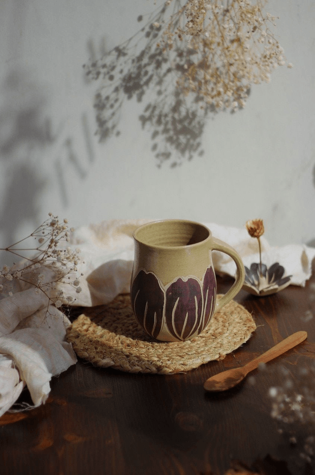 Tasse "tulipe violette" 35cl