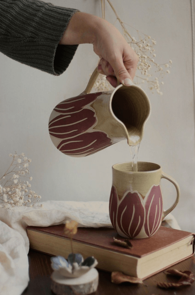 Tasse "tulipe rouge" 35cl