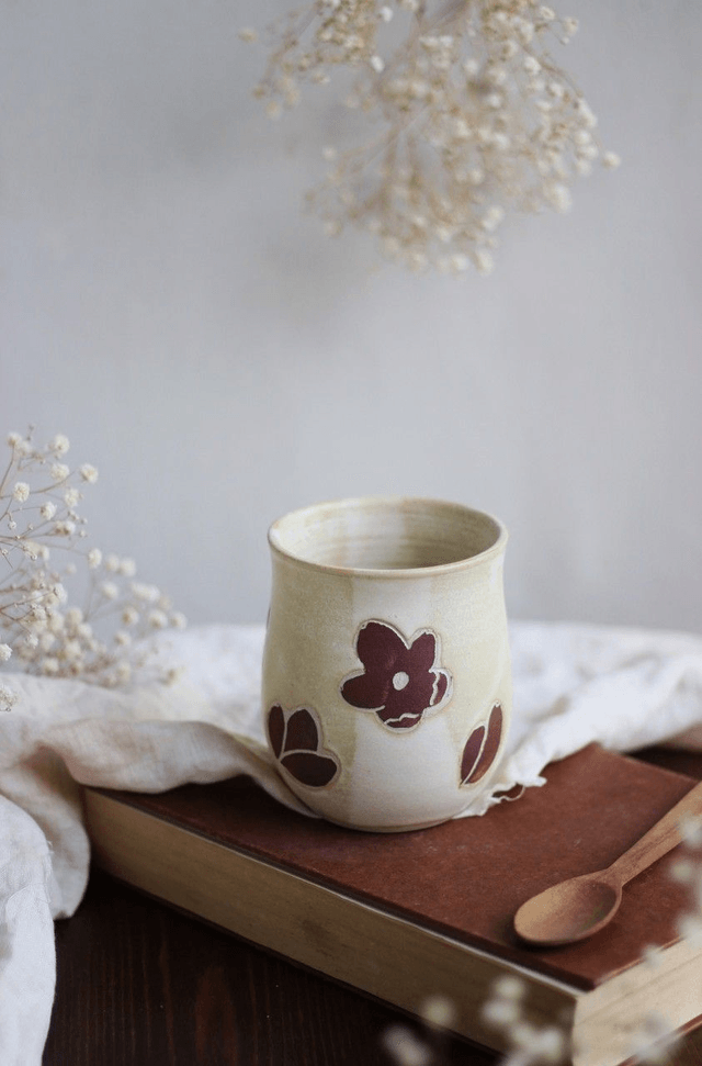 Tasse fleurs 30cl sans anse