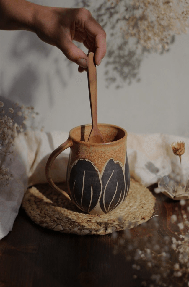 Tasse "tulipe noire" 35cl