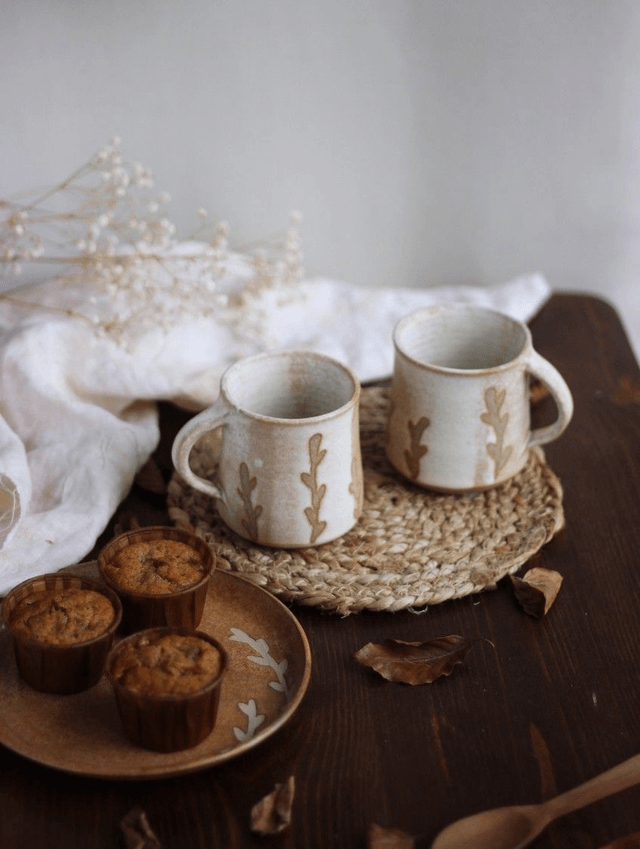 Tasse blanche "brindilles" 20cl