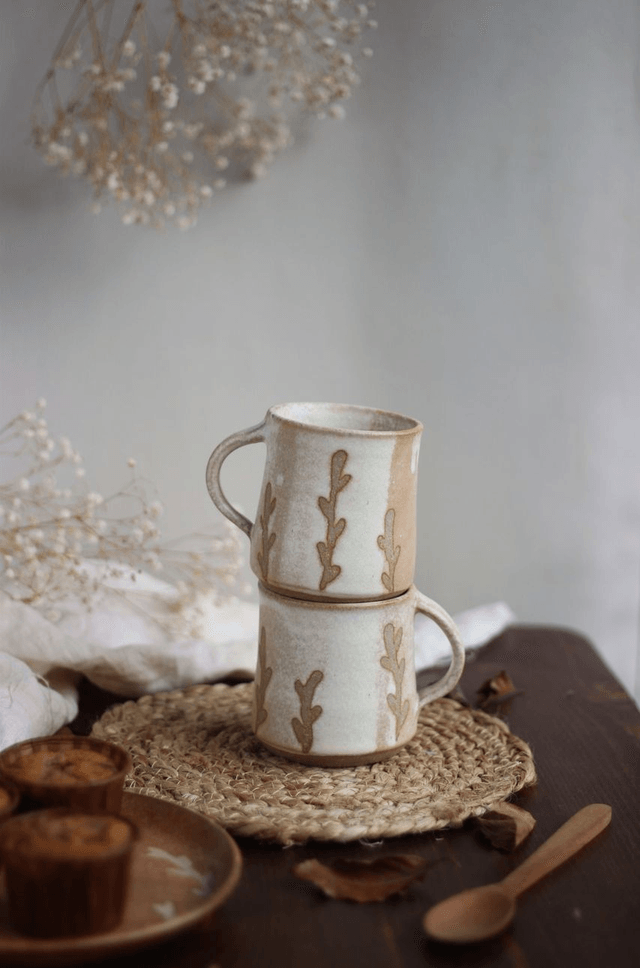 Tasse blanche "brindilles" 20cl