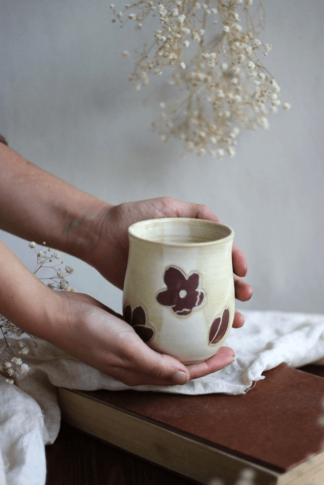 Tasse fleurs 30cl sans anse