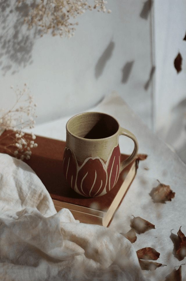 Tasse &quot;tulipe rouge&quot; 35cl